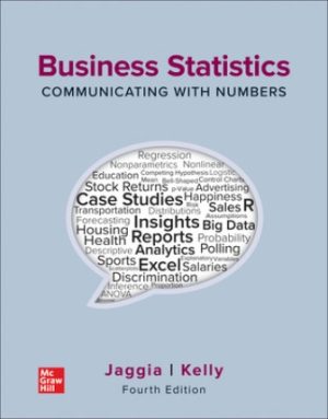 Test Bank for Business Statistics: Communicating with Numbers 4th Edition Jaggia