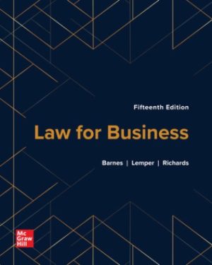 Test Bank for Law for Business 15th Edition Barnes